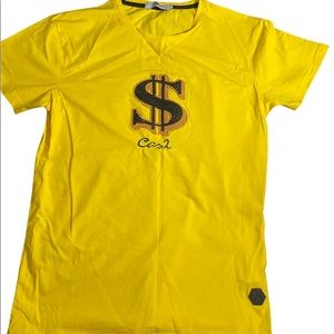 Men’s $Cash Tee Yellow Size S New Without Tag’s